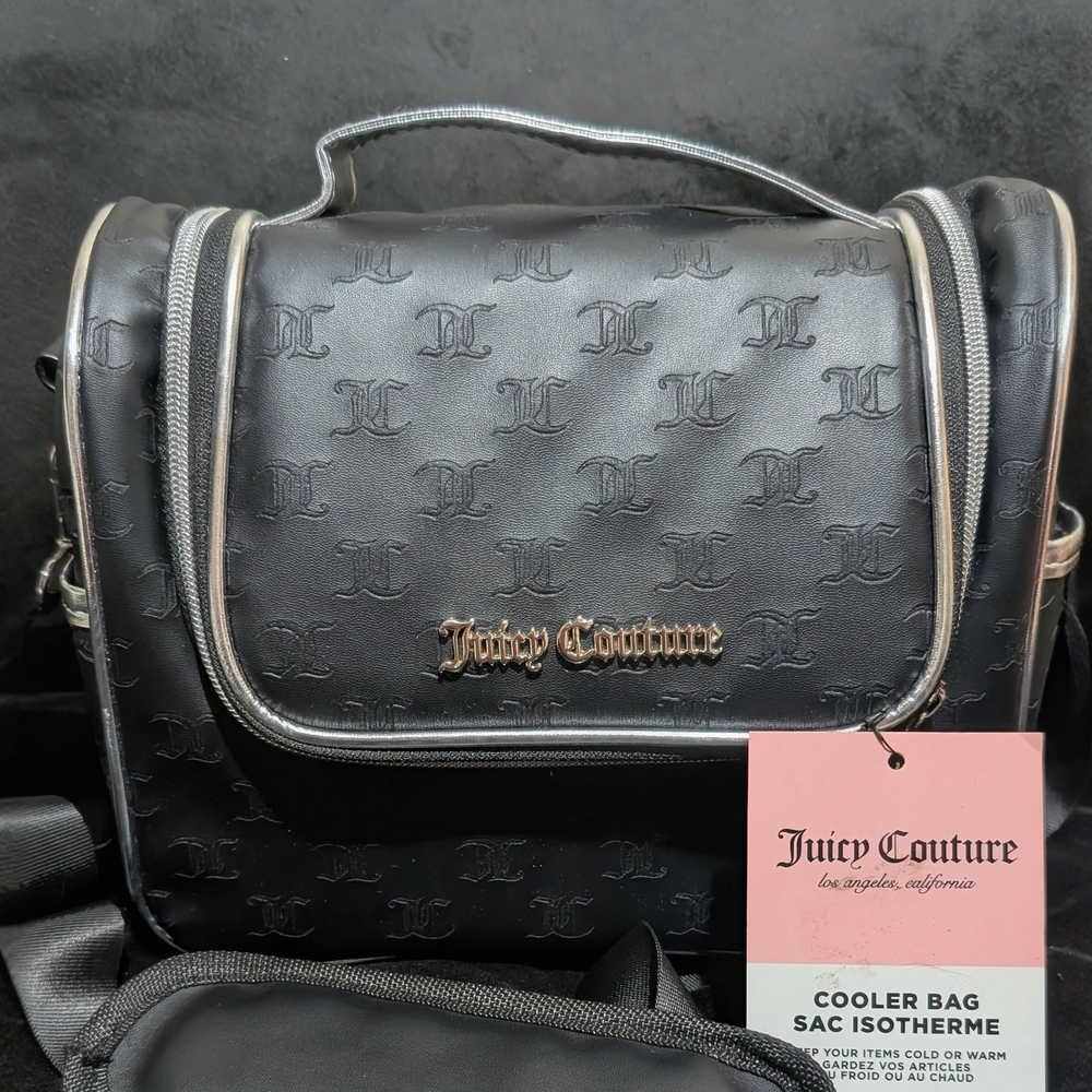 Juicy Couture Black Cooler Crossbody Bag with Pink Tag